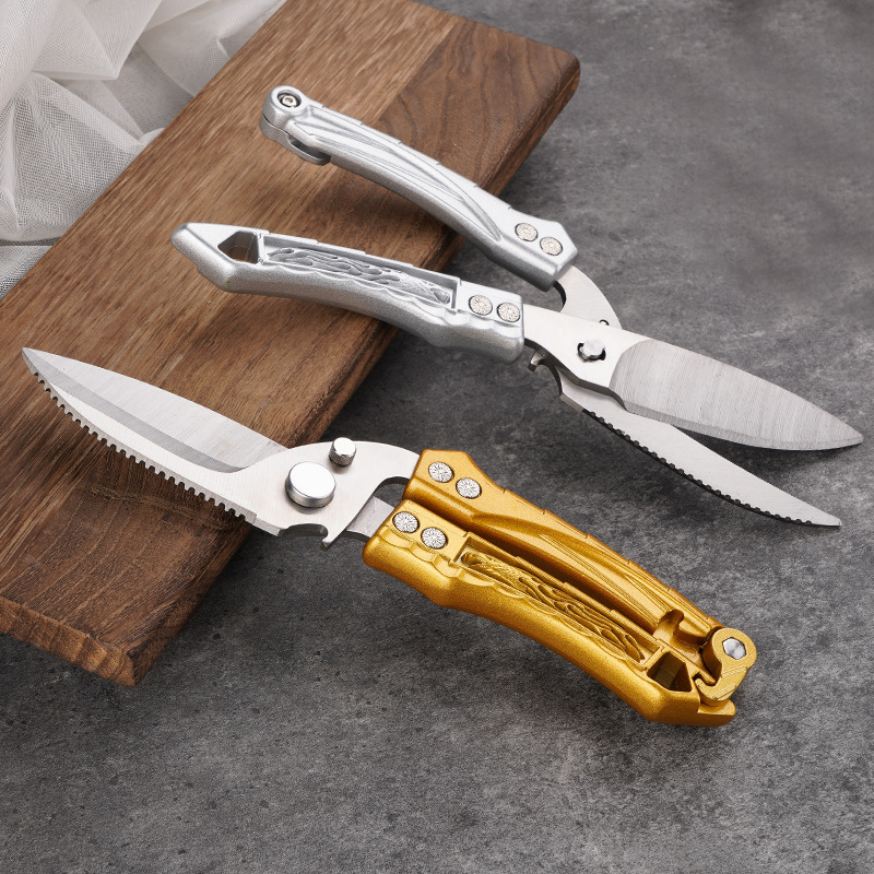 Feiying Multi-functional chicken bone Scissors sk5 aluminum alloy scissors, household stainless steel outdoor disassembly kitchen scissors Application Scenario