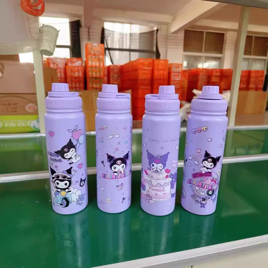 Cross-border bestseller Kulomi Space pot, cartoon insulated cup, sports water bottle, stainless steel 304 large capacity insulated pot details Picture
