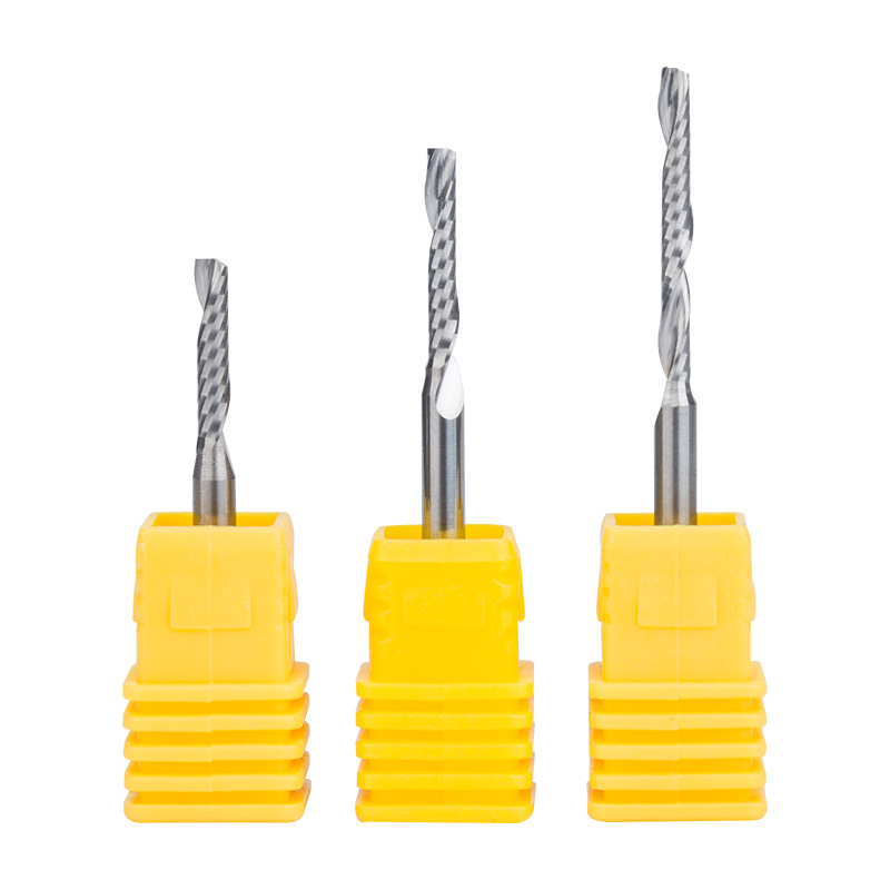 Hu Hao single-edge helical milling cutter, acrylic 3.175/4/6mm engraving machine tool, pvc tungsten steel drill bit cutting tool Item Picture