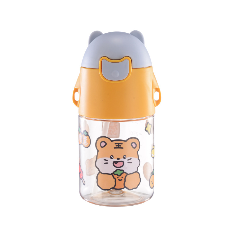 Yinqian Children's water Cup, Straw cup, Summer anti-drop plastic cup for female primary school students, portable baby water bottle for kindergarten Item Picture