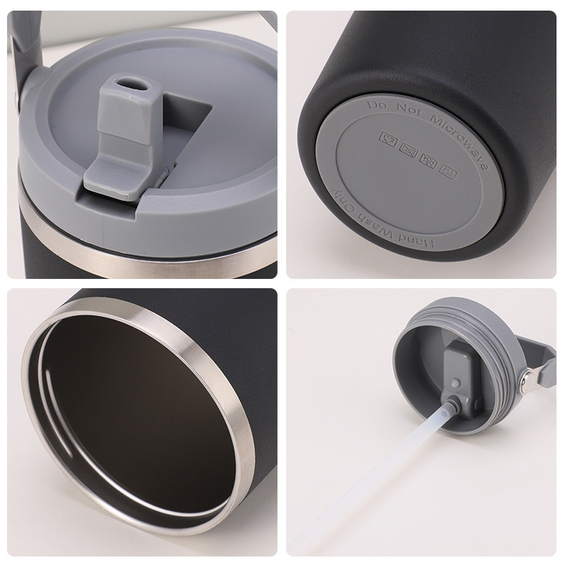 Customized 30oz portable car cup with handle, stainless steel insulated cup, large-capacity ice cup, portable car water cup Specification drawing