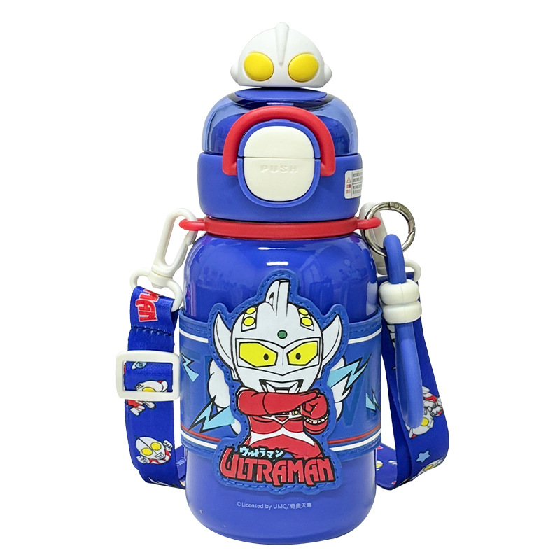Classic Ultraman series children's cup sleeves, insulated cups, adjustable cup ropes, sturdy lifting rings, convenient to carry, double-drinking cups Item Picture