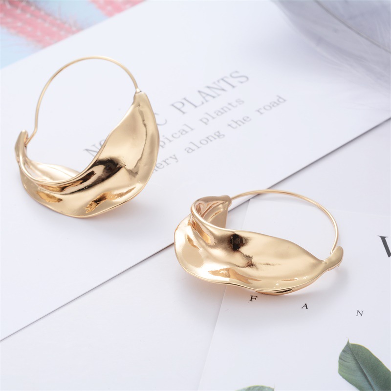 European and American creative new irregular earrings, alloy flower basket exaggerated earrings, ins influencer style earrings factory direct sales Application Scenario