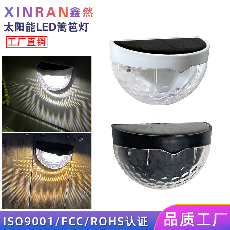 Solar 6-LED semi-circular fence light, led floodlight, wall-washing light, step light, shadow fence light, water drop wall light details Picture