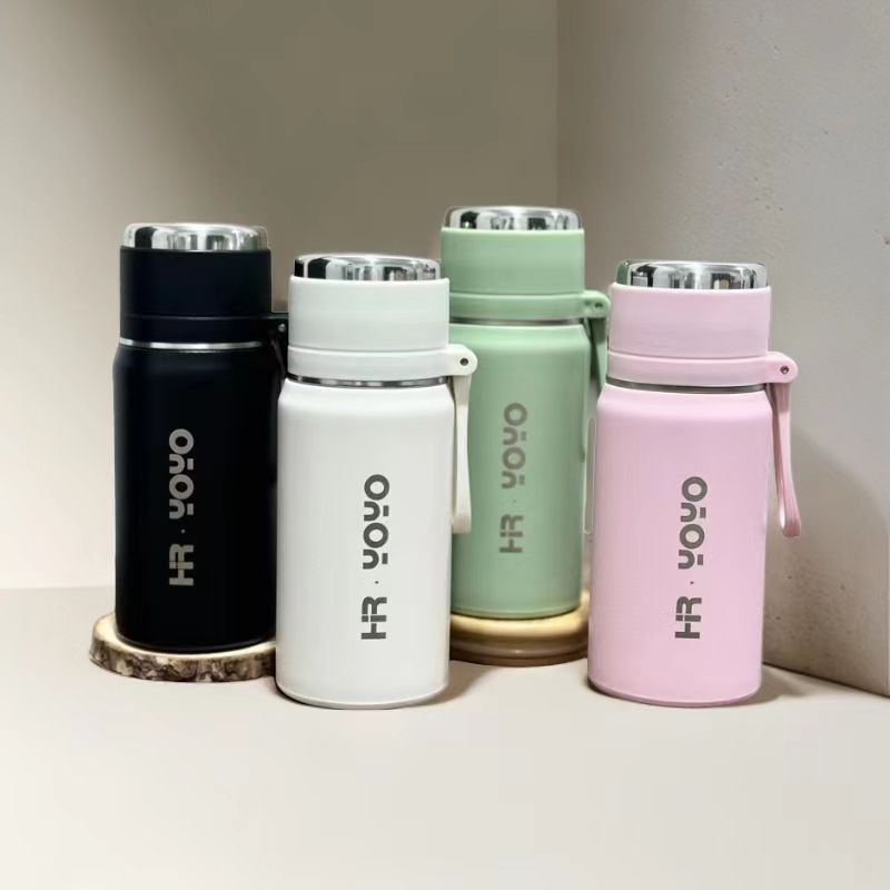 High-appearation-level 316 stainless steel insulated cup for women, simple tea-water separation, large-capacity portable student cup details Picture