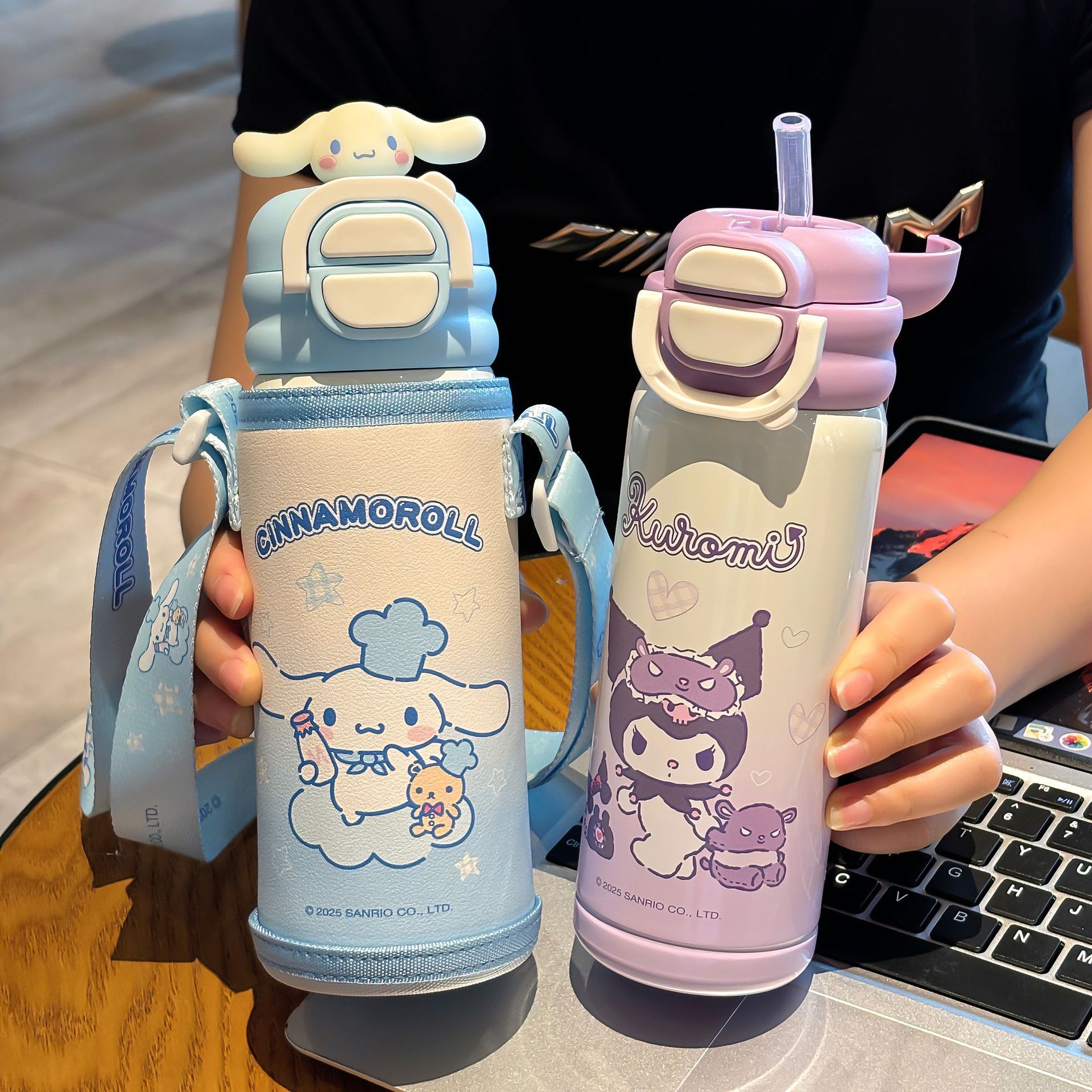Sanrio Family Series Student Double Drinking Cup Sleeve, 316 stainless steel insulated cup, Children's portable drinking cup gift box Specification drawing