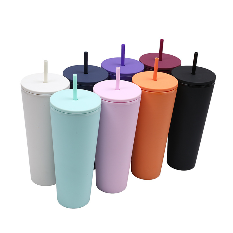 2025 New model factory direct supply cross-border best-selling large-capacity double-layer plastic cup, simple double-layer thickened straw cup Application Scenario