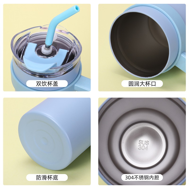 New large-capacity car cup, outdoor sports handle straw cup, ice king cup, 304 stainless steel insulated cup Application Scenario