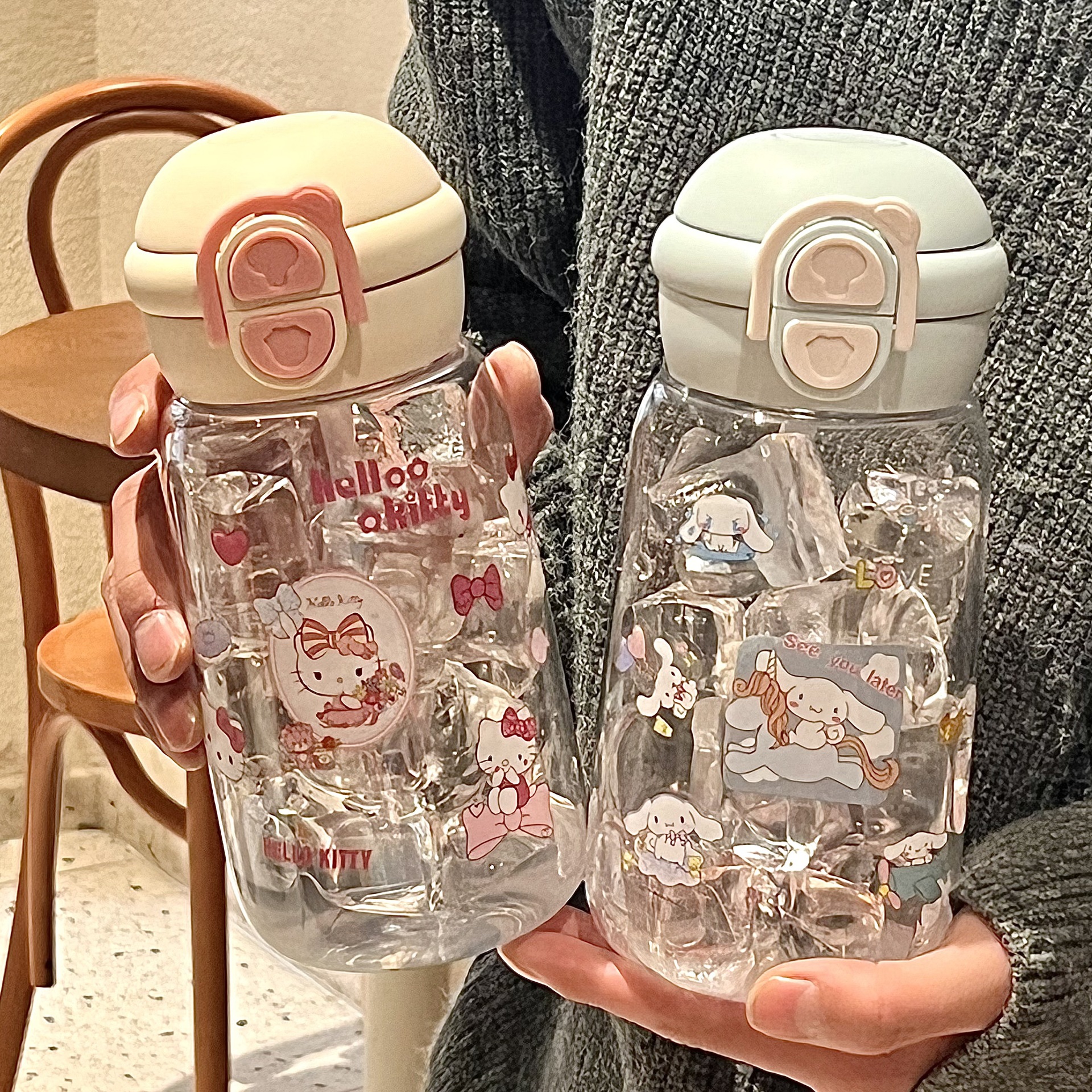 ins Cute milk Cup, portable straw cup for work, high appearance level, new 2025 double-drinking plastic cup for girls and students full figure