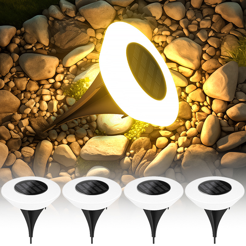 Solar-powered ground lights, lawn lights, villa landscape decorative ground lights, outdoor waterproof, courtyard and garden layout ground insert lights full figure