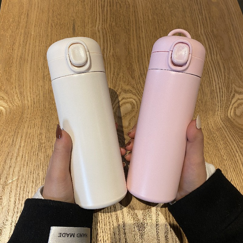 Customized 304 stainless steel insulated cups for men and women, bouncy cups, outdoor portable cold preservation cups with handles, pea cups full figure