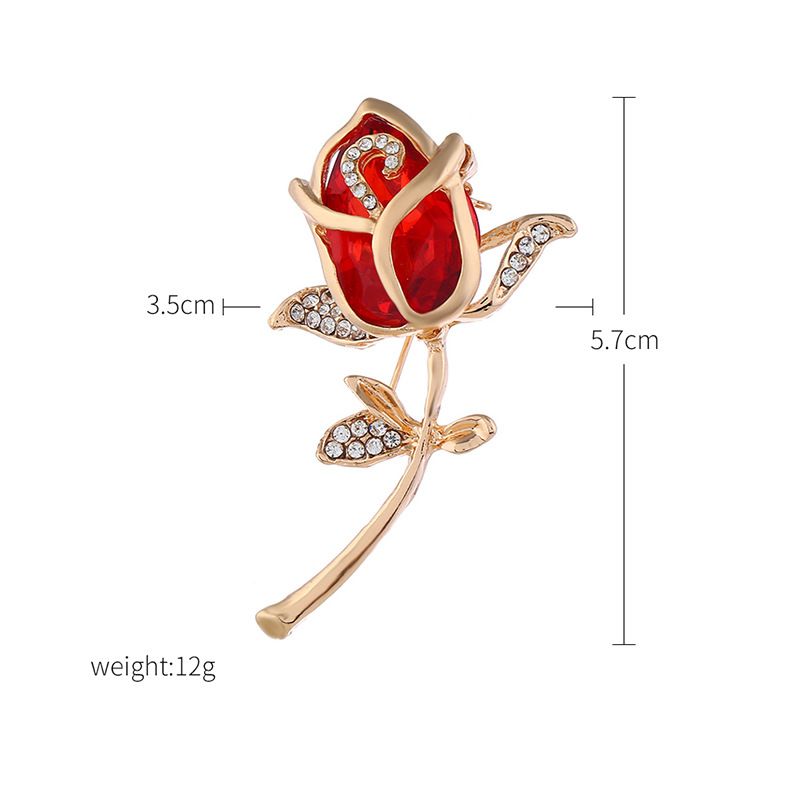 Korean-style fashionable, elegant and luxurious diamond-encrusted rose crystal brooch, a versatile brooch accessory for cross-border use in Europe and America Application Scenario