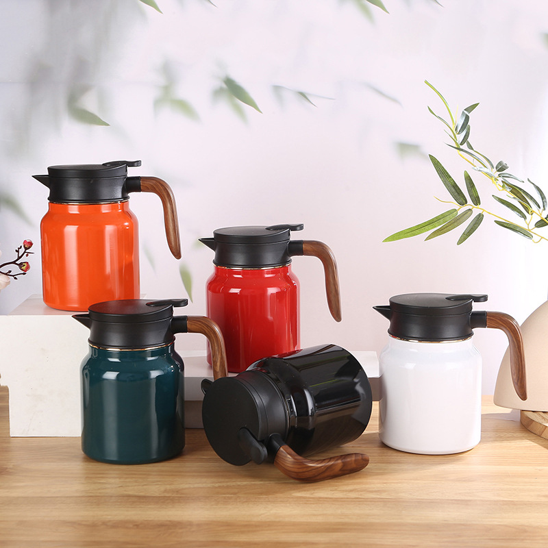 316 stainless steel insulated cup, large-capacity steeping pot, tea-water separation steeping pot, portable wood grain household insulated pot full figure