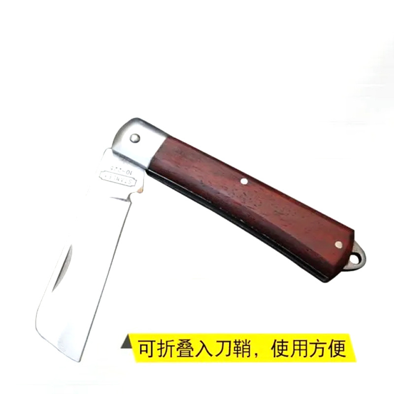 Multi-functional electrician's knife, old-fashioned wooden handle folding electrician's knife, cable stripping knife, straight-edge stripping knife, curved edge wire pulling knife Application Scenario