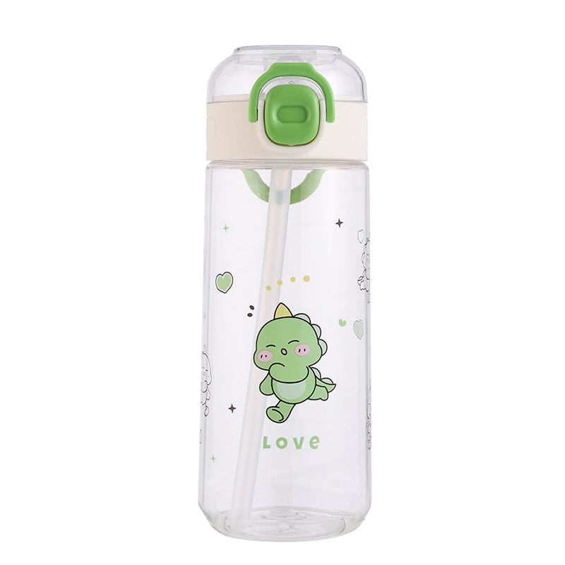Summer water cup, large-capacity children's simple plastic portable straw, cute high appearance level, portable cup for boys and girls Item Picture