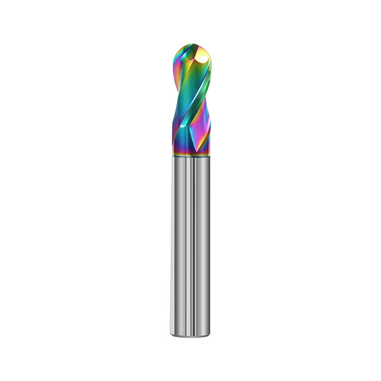 Seven-color aluminum ball-end milling cutters, tungsten steel milling cutters, extended aluminum milling special ball cutters, CNC numerical control tool manufacturer direct delivery Item Picture
