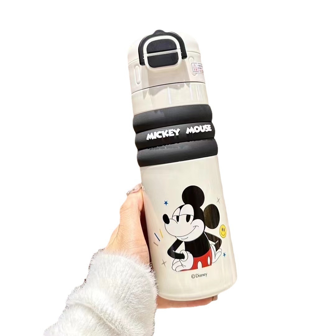 2024 New cartoon character insulated cup, high appearance level, household disposable cup for male and female students, special straw cup for school Item Picture