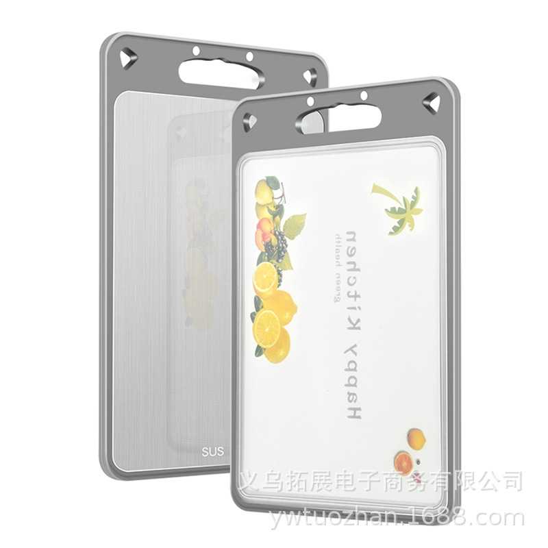 304 stainless steel cutting board, thickened cutting board, antibacterial and anti-mold, household kitchen plastic double-sided cutting board wholesale Application Scenario