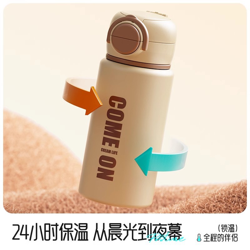 Gabi Tu 316 stainless steel insulated cup, large-capacity water cup, high appearance level, double-lid portable water cup for female students Specification drawing
