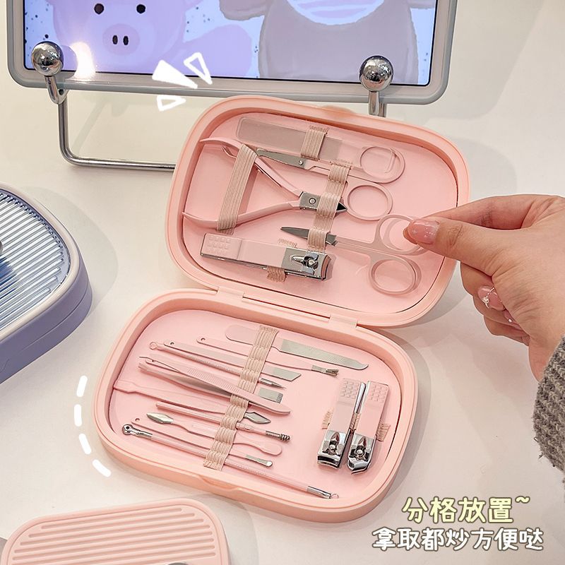 Cute student nail clipper set, large nail clippers, nail clamps, pedicure knives, stainless steel adult manicure tools Item Picture