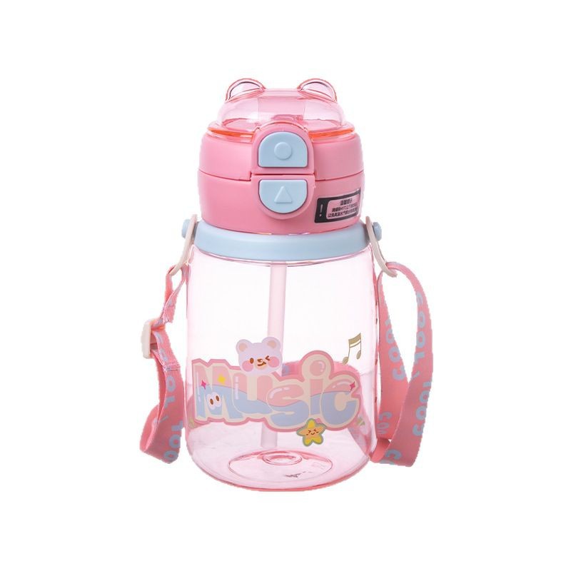 Simple and fresh water cup, high appearance level for men and women, high-temperature resistant plastic cup with tea strainer, portable and easy to use for students' sports Item Picture