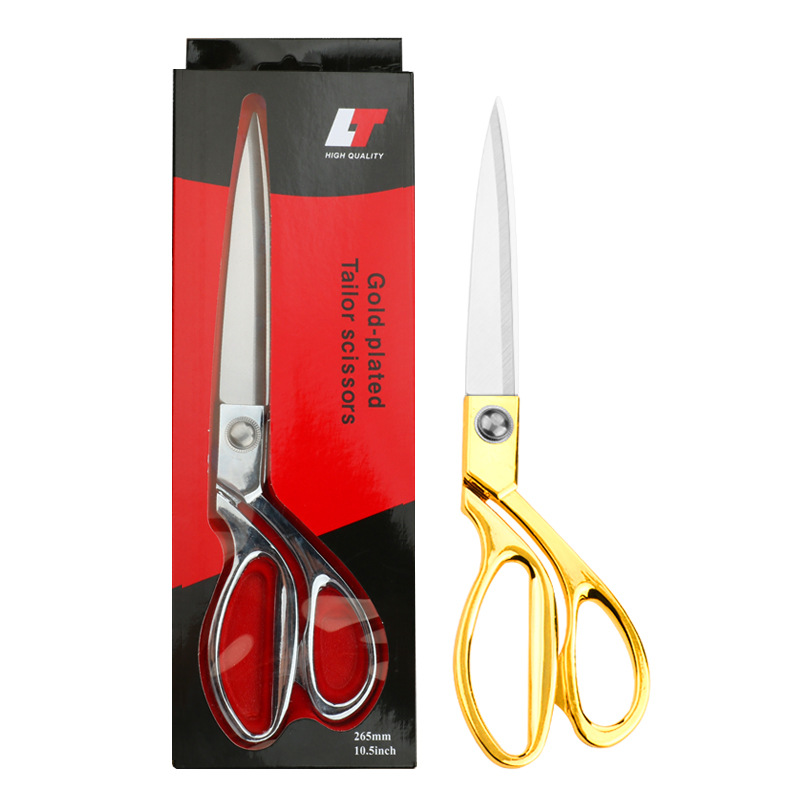 Lin Tai's 10-inch stainless steel clothing scissors, galvanized alloy handle leather trousers, linen thread scissors Item Picture