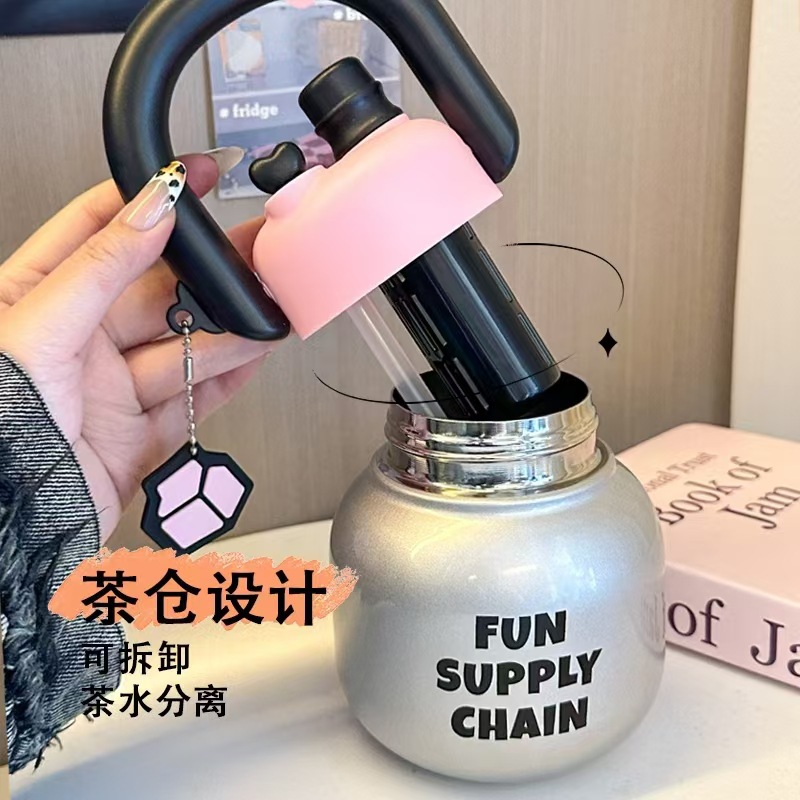 New high-appearance-level stainless steel large-capacity carrying pot, insulated cup, thickened vacuum outdoor portable large-bellied cup Specification drawing