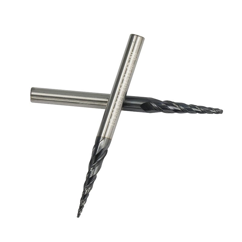 Wholesale of new cross-border 2-edge conical ball-end milling cutters with black coating and wood-based metal engraving drill bits Specification drawing