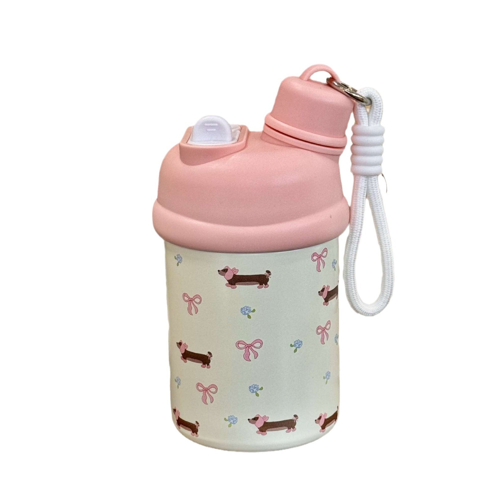 ins Girls' High School appearance level New insulated cup, Korean niche children's cartoon straw cup, large-capacity double drinking cup Item Picture