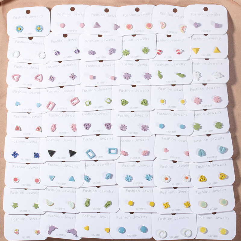 Best-selling silver needle, Jingdezhen ceramic, small female ear studs, student fruit, fresh, versatile and cute earrings wholesale Application Scenario