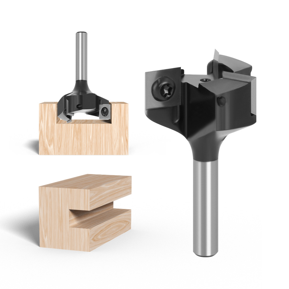 1/2 handle three-edge T-shaped knife, slot knife, slotting knife, woodworking milling cutter, slotting milling cutter, T-shaped tenon knife, woodworking milling cutter details Picture