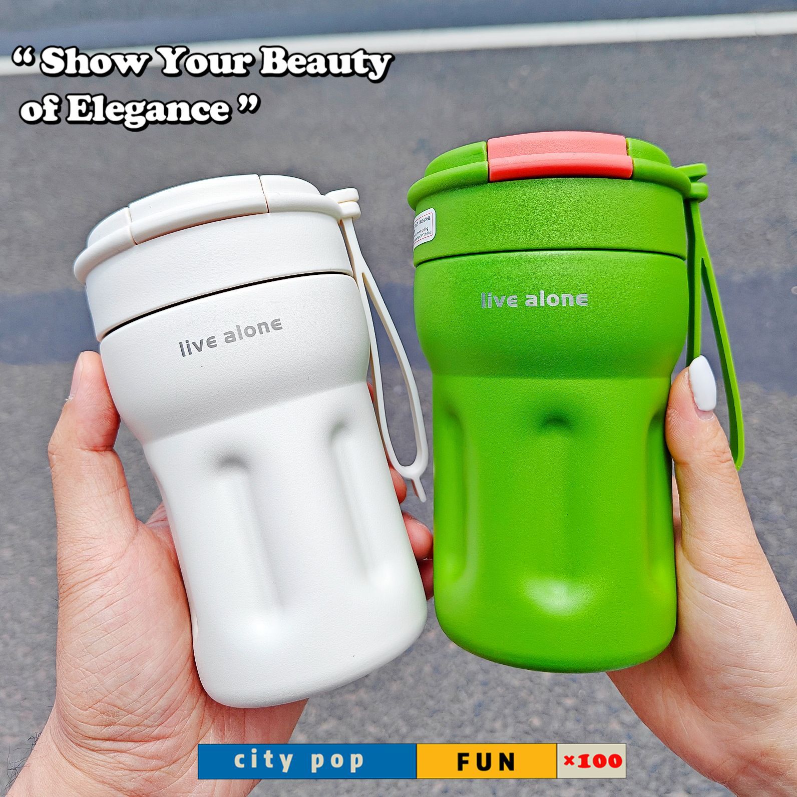 ins simple coffee cup with straw for cold preservation, high appearance level water cup, solid color couple portable hand-held, niche insulated cup full figure