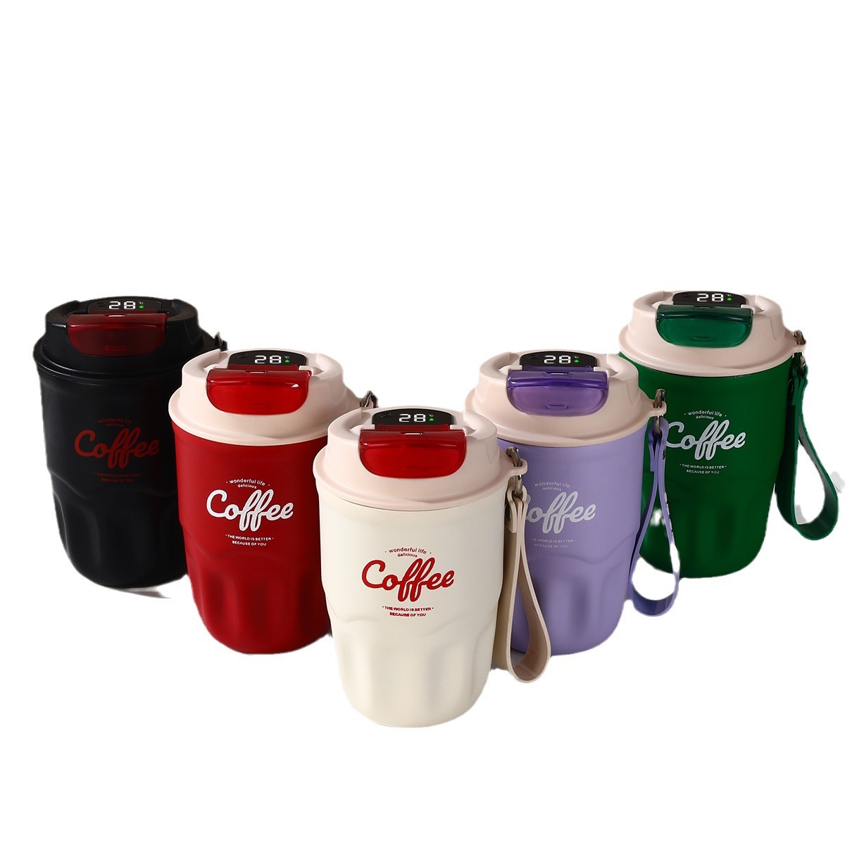 Best-selling InS-style smart 316 stainless steel coffee cup, high appearance level, handle insulated cup, gift for men and women, travel cup Item Picture