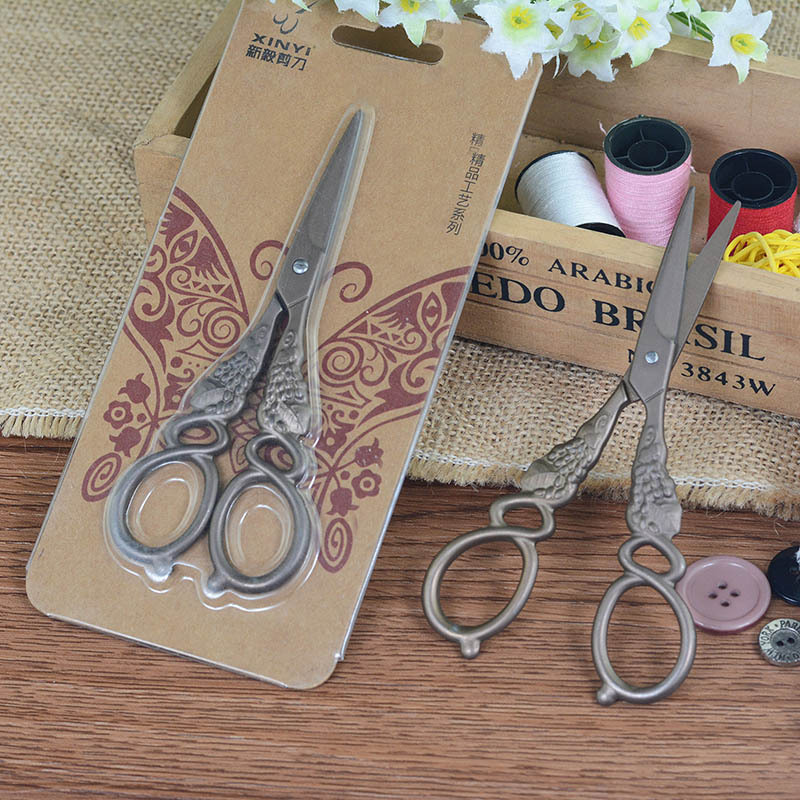 Xinyi Scissors, retro scissors, household titanium-coated scissors, DIY handicraft scissors, journal tape, non-stick scissors wholesale Application Scenario