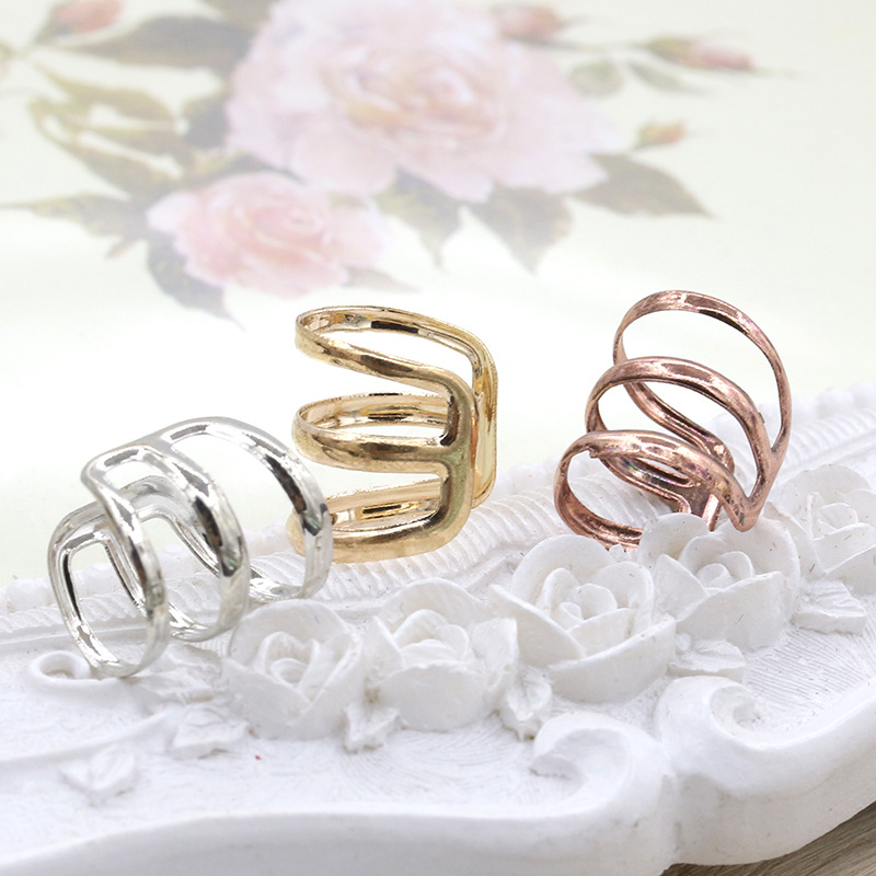 European and American ins style multi-layer ear clips, no ear holes, individual style, alloy ear bone clips, cross-border creative earrings wholesale Specification drawing