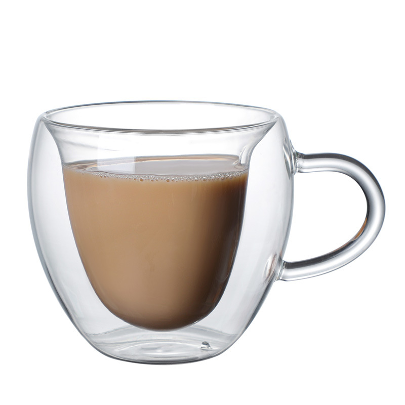 Wholesale heart-shaped glass cups, high-temperature resistant coffee cups, creative household double-layer glass heart-shaped tea cups with high appearance standards Application Scenario