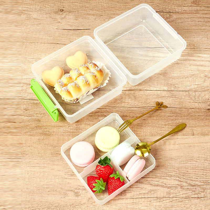 European and American cross-border double-layer sandwich box packaging box, lunch box, square bento, fruit light food, dessert, hamburger and snack box details Picture