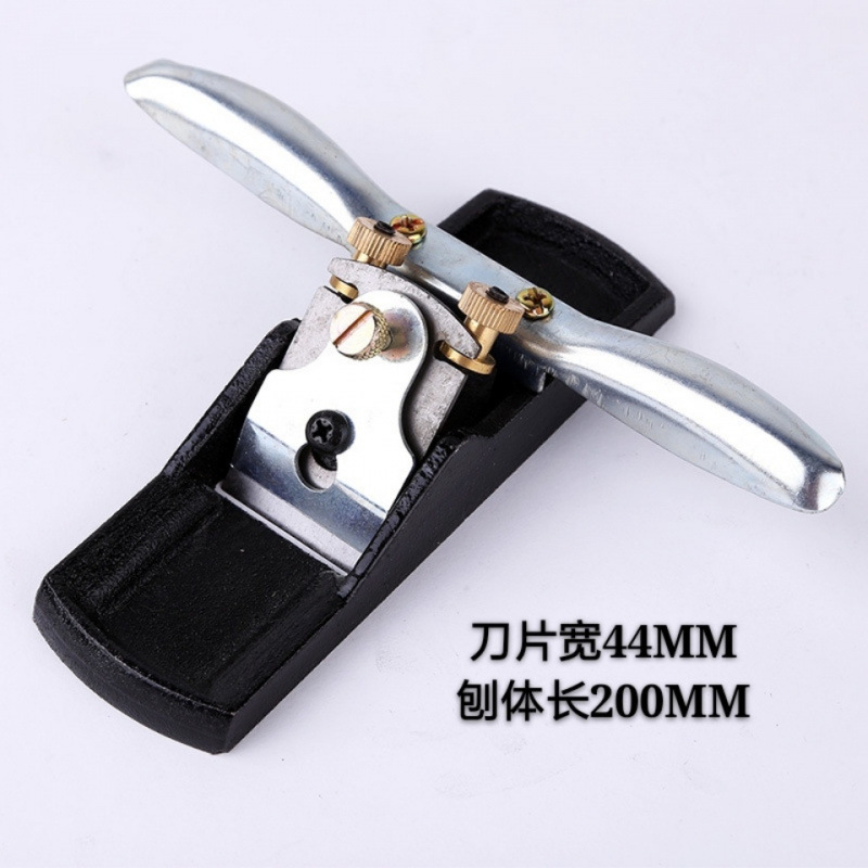 Woodworking planer, iron planer, double-wire trimming adjustable, hand-pushed cast iron woodworking planer, trimming iron handle planer with blade details Picture