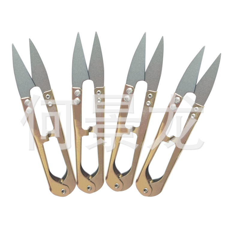 Single household iron shears, U-shaped small scissors, cross-stitch scissors, high-quality iron shears full figure