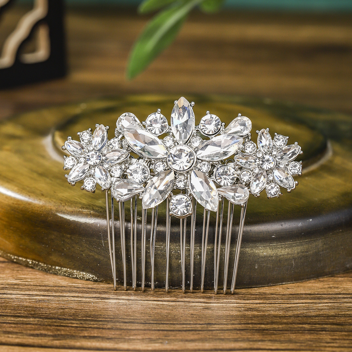 European and American bride wedding accessories, diamond alloy insert combs, wedding gowns, evening gowns, hair accessories, retro Hanfu updo hair combs full figure