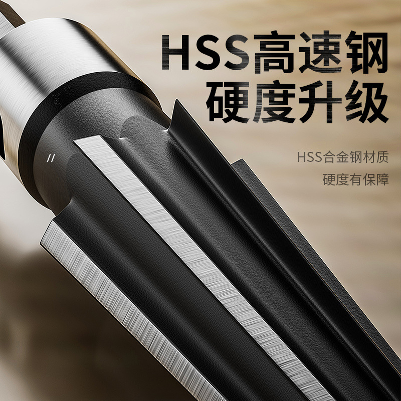Universal high-hardness metal hexagonal conical reaming knife for woodworking straight handle hand high-speed steel taper reaming knife details Picture
