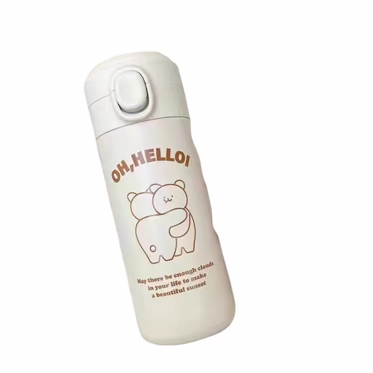 Original Korean version of simple and cute three little dogs stainless steel insulated cup, portable water cup for students to go to school, warm cup Item Picture