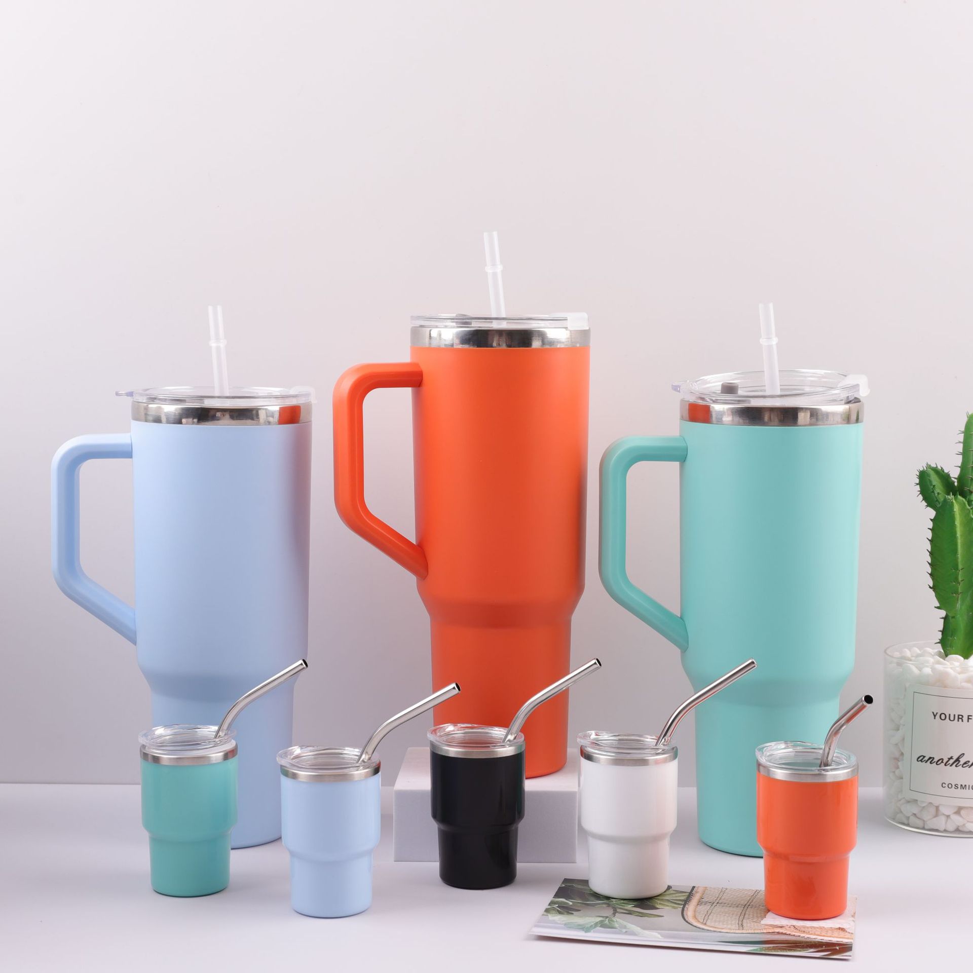 Wholesale of cross-border new 30oz set of stainless steel straw car cups, double-layer large capacity outdoor sharing small cups Specification drawing