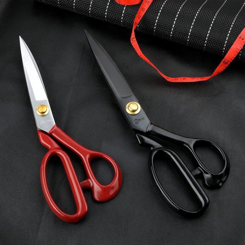 PIN tailor's black steel clothing scissors, 9-inch soft handle, 12-inch tailor's fabric cutting large scissors Specification drawing