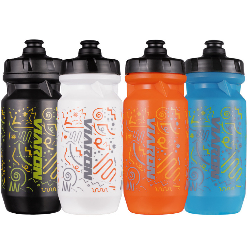 Temu extruded mountain bike sports water bottle, outdoor cycling plastic water cup, extruded anti-leakage cycling water bottle full figure