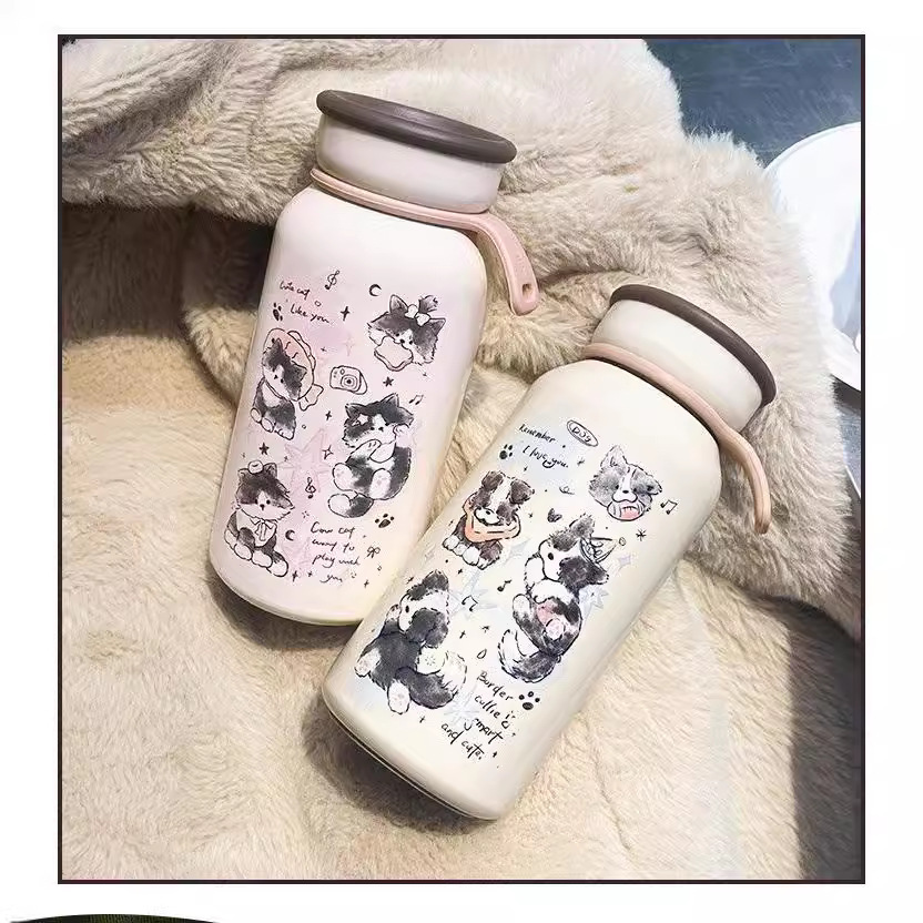 Little Border Shepherd milk insulated cup Portable travel cup, thickened stainless steel high appearance level cold water cup ins316 water cup Application Scenario