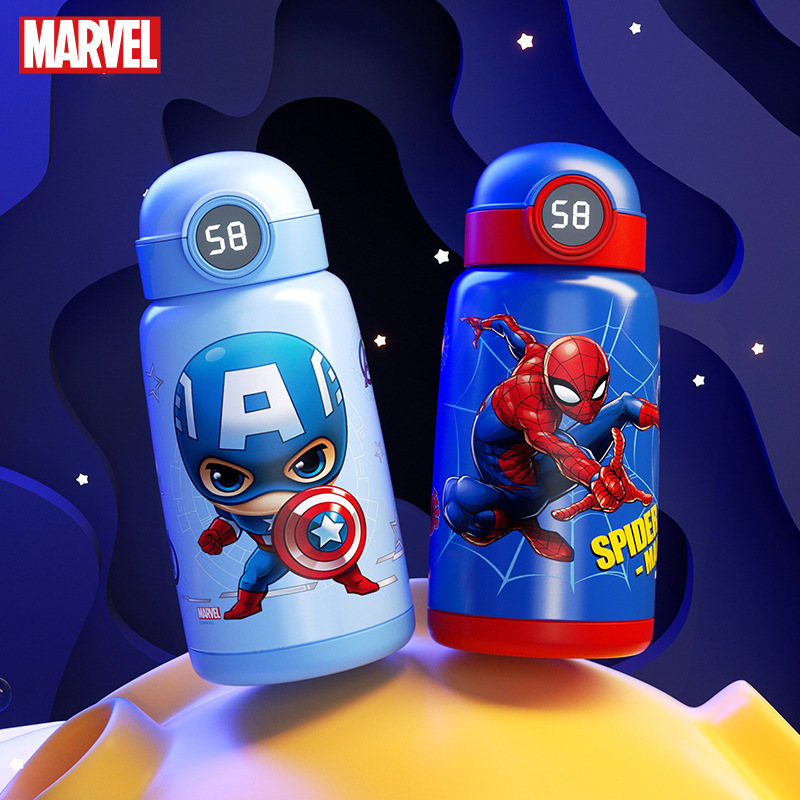 Disney official smart insulated cup 316 stainless steel cartoon children's water cup Portable straw cup gift box set full figure