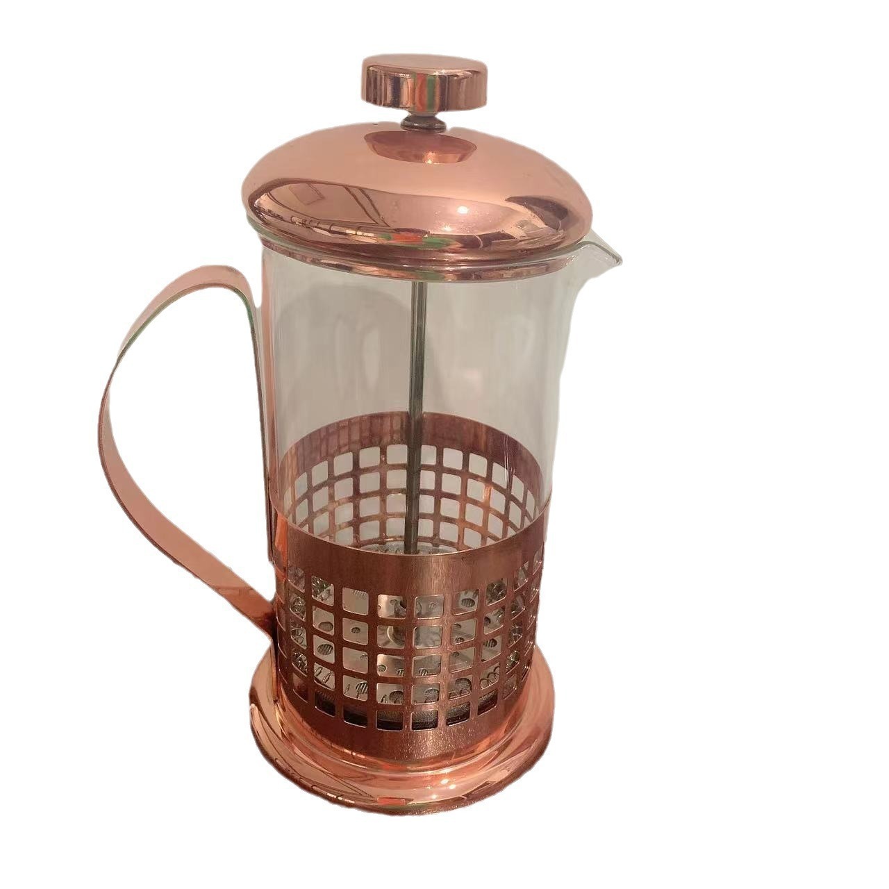 French coffee pot, stainless steel rose gold filter, household coffee pot wholesale, milk mixer, hand-brewed coffee, heat-resistant Item Picture