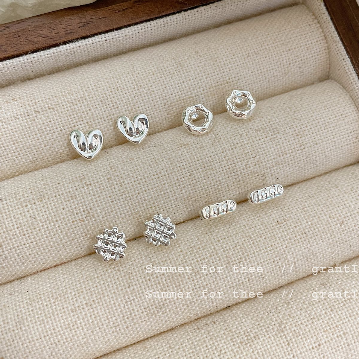 French simple and cute dessert stud earrings, women's silver needle, small and niche design sense, exquisite and individual bread party earrings Application Scenario