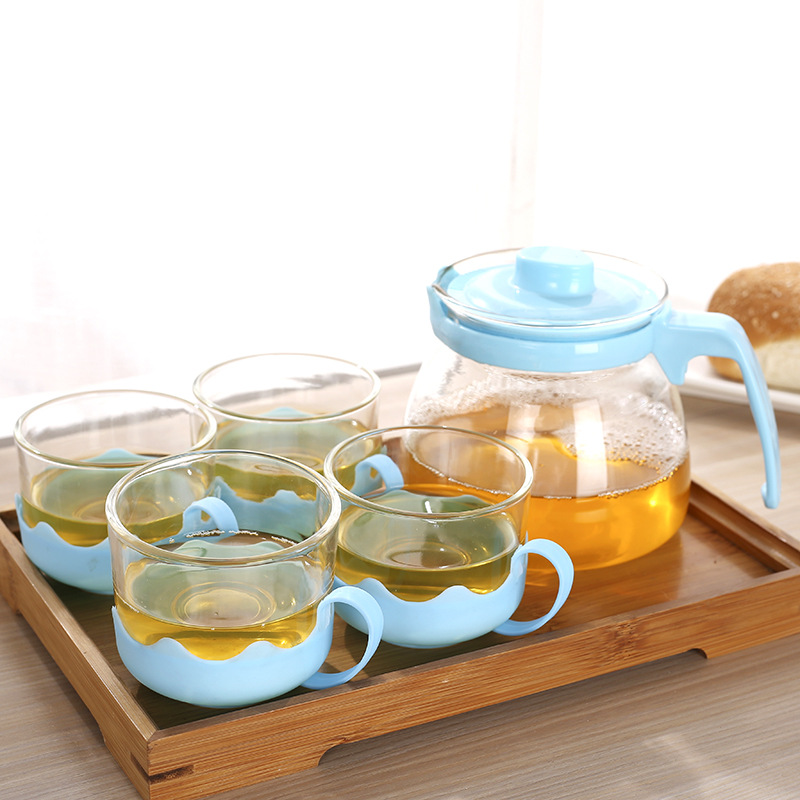 Glass teapot, flower teapot, five-piece set, hot water glass water set, tea cup gift box, kung Fu tea set Application Scenario
